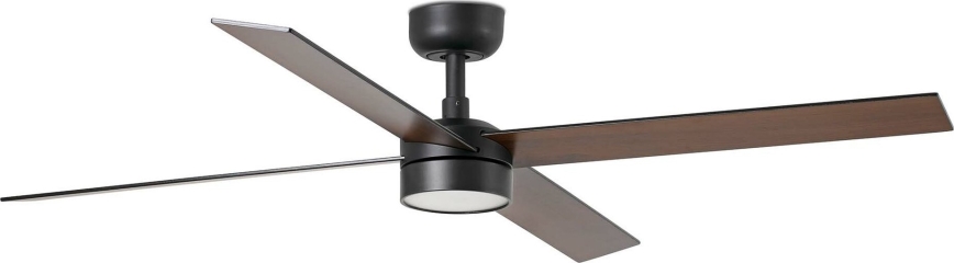 FARO 34356WT-1TW - LED loftventilator dæmpbar RUDDER L LED/18W/230V 2700/4350/6000K brun/sort diameter 132 cm Wi-Fi Tuya + fjernbetjening