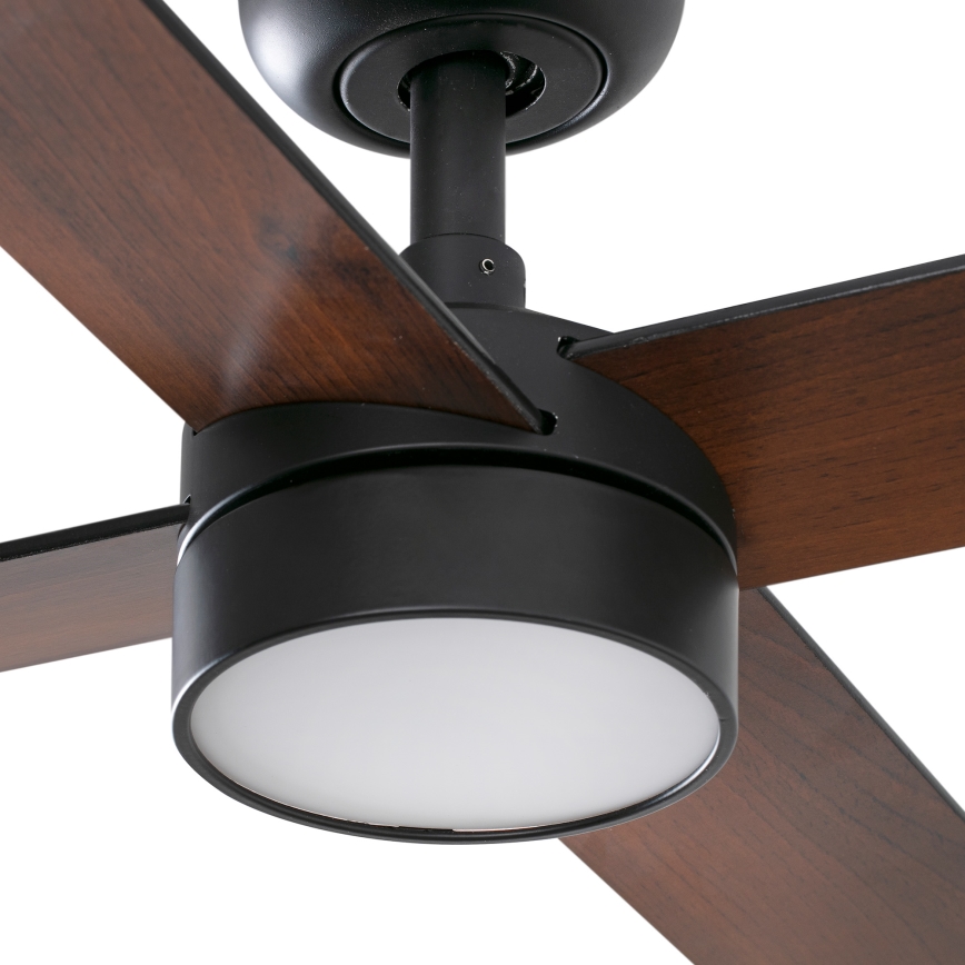 FARO 34356WT-1TW - LED loftventilator dæmpbar RUDDER L LED/18W/230V 2700/4350/6000K brun/sort diameter 132 cm Wi-Fi Tuya + fjernbetjening