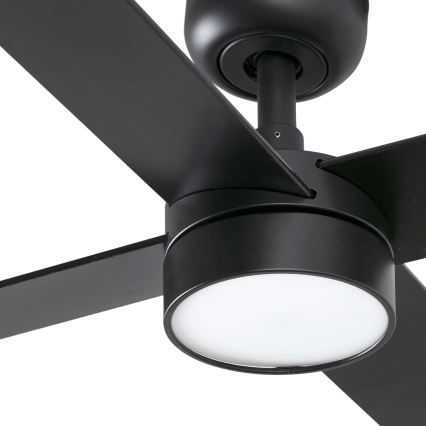 FARO 34356WT-1TW - LED loftventilator dæmpbar RUDDER L LED/18W/230V 2700/4350/6000K brun/sort diameter 132 cm Wi-Fi Tuya + fjernbetjening