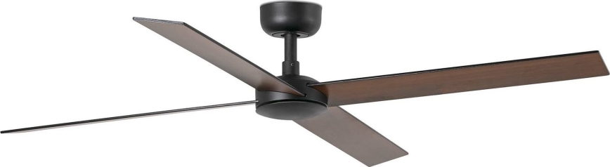 FARO 34356WT - Loftventilator RUDDER L brun/sort diameter 132 cm Wi-Fi Tuya + fjernbetjening