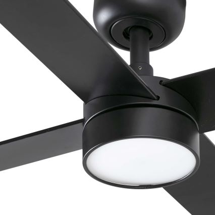 FARO 34356WT1S - LED-dæmpbar loftventilator RUDDER L LED/18W/230V 2700/3000/4000K Ø 132 cm brun/sort Wi‑Fi Tuya + fjernbetjening