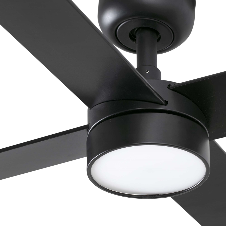 FARO 34356WT1S - LED-dæmpbar loftventilator RUDDER L LED/18W/230V 2700/3000/4000K Ø 132 cm brun/sort Wi‑Fi Tuya + fjernbetjening