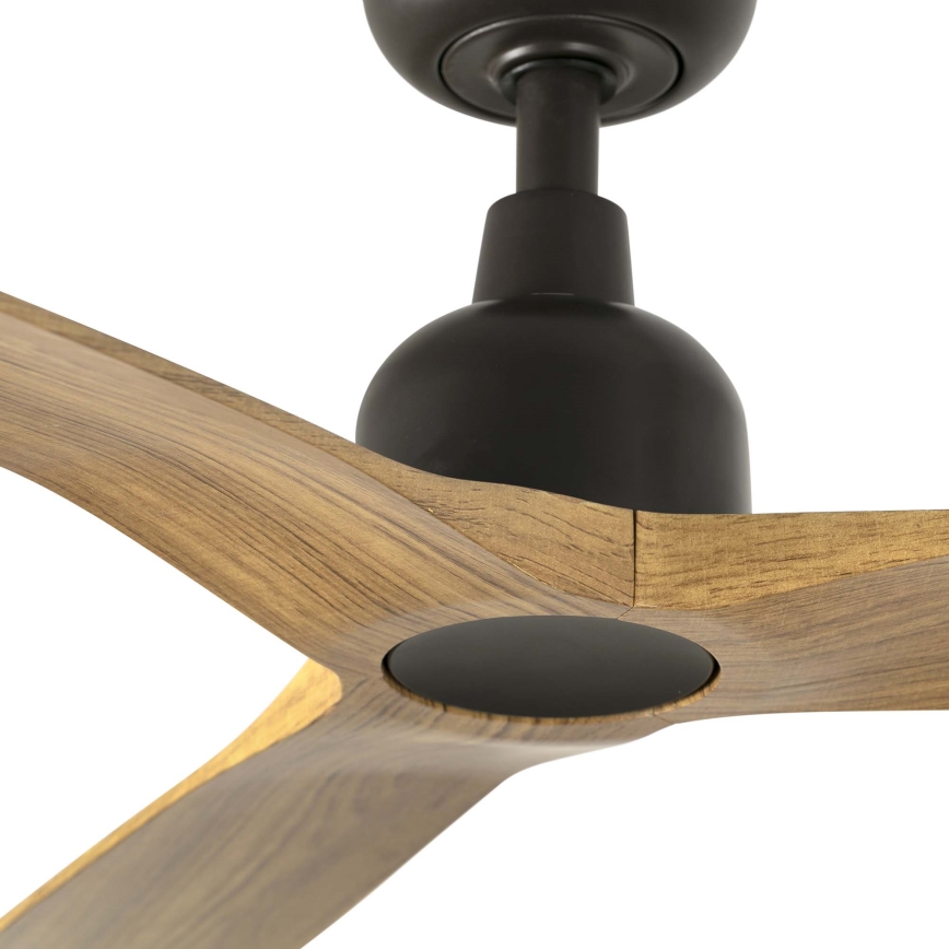 FARO 34360 - Loftventilator OUTWOOD L brun/sort diameter 150 cm IP44 + fjernbetjening