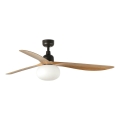 FARO 34360WT-11L - Loft ventilator OUTWOOD L 1xE27/15W/230V brun/Sort pr. 150 cm Wi-Fi Tuya IP44 + fjernbetjening