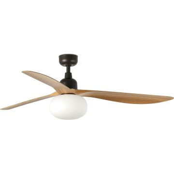 FARO 34360WT-11L - Loftventilator OUTWOOD L 1xE27/15W/230V brun/sort diameter 150 cm Wi-Fi Tuya IP44 + fjernbetjening