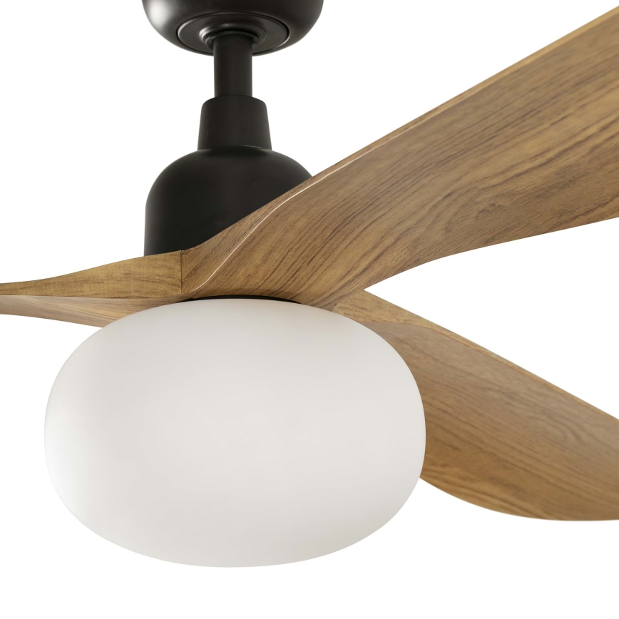 FARO 34360WT-11L - Loftventilator OUTWOOD L 1xE27/15W/230V brun/sort diameter 150 cm Wi-Fi Tuya IP44 + fjernbetjening