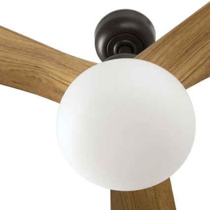 FARO 34360WT-11L - Loftventilator OUTWOOD L 1xE27/15W/230V brun/sort diameter 150 cm Wi-Fi Tuya IP44 + fjernbetjening