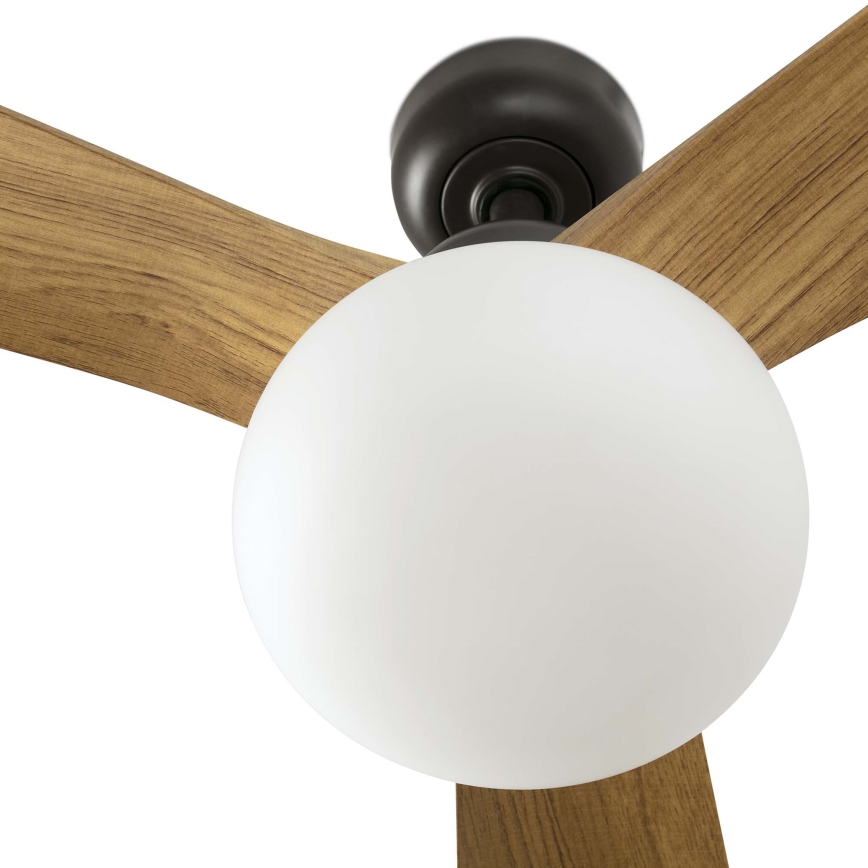 FARO 34360WT-11L - Loftventilator OUTWOOD L 1xE27/15W/230V brun/sort diameter 150 cm Wi-Fi Tuya IP44 + fjernbetjening