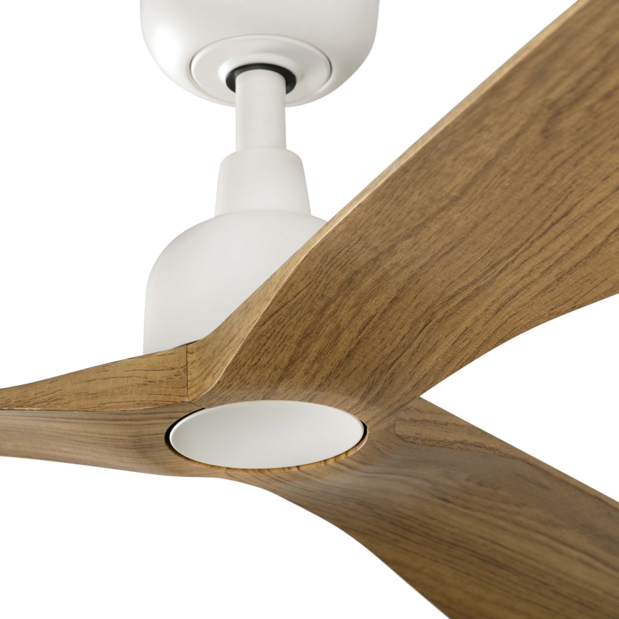 FARO 34361 - Loftventilator OUTWOOD L brun/hvid diameter 150 cm IP44 + fjernbetjening