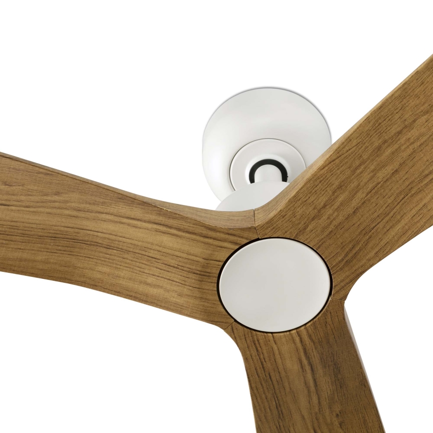 FARO 34361 - Loftventilator OUTWOOD L brun/hvid diameter 150 cm IP44 + fjernbetjening