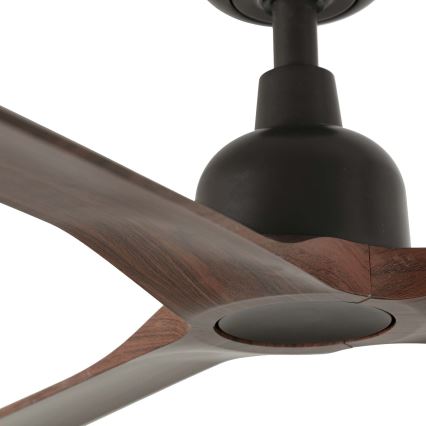 FARO 34362 - Loftventilator OUTWOOD L brun/sort diameter 150 cm IP44 + fjernbetjening