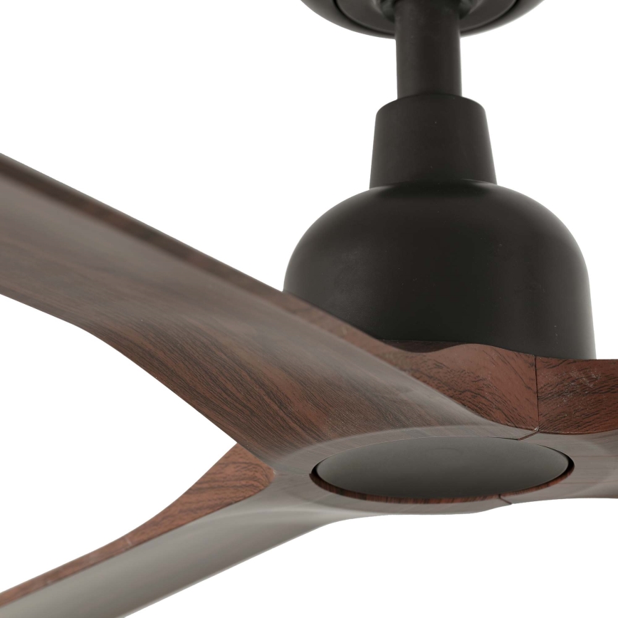 FARO 34362 - Loftventilator OUTWOOD L brun/sort diameter 150 cm IP44 + fjernbetjening