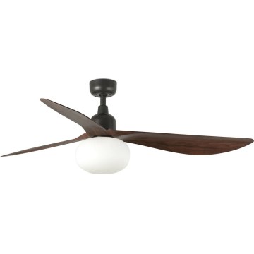 FARO 34362WT-11L - Loftventilator OUTWOOD L 1xE27/15W/230V brun/sort diameter 150 cm Wi-Fi Tuya IP44 + fjernbetjening