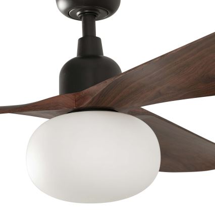 FARO 34362WT-11L - Loftventilator OUTWOOD L 1xE27/15W/230V brun/sort diameter 150 cm Wi-Fi Tuya IP44 + fjernbetjening