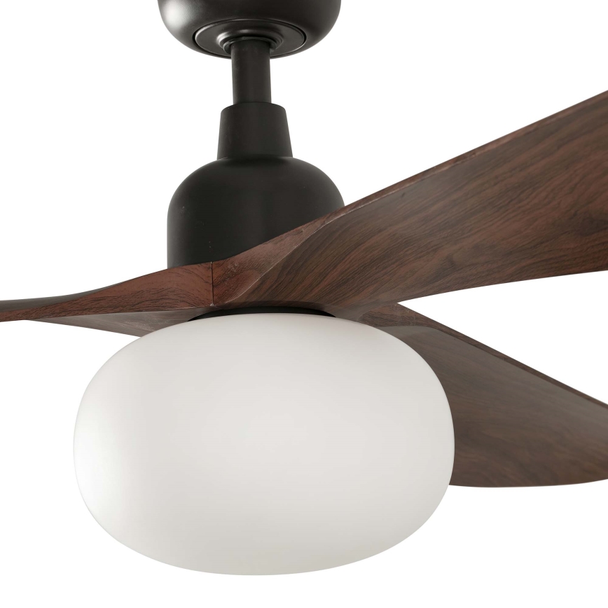 FARO 34362WT-11L - Loftventilator OUTWOOD L 1xE27/15W/230V brun/sort diameter 150 cm Wi-Fi Tuya IP44 + fjernbetjening