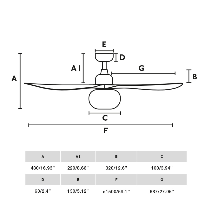 FARO 34362WT-11L - Loftventilator OUTWOOD L 1xE27/15W/230V brun/sort diameter 150 cm Wi-Fi Tuya IP44 + fjernbetjening