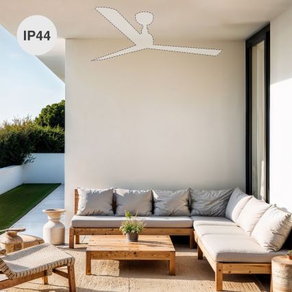 FARO 34372 - Loftsventilator MARINE M Ø 125 cm brun/sort IP44 + fjernbetjening