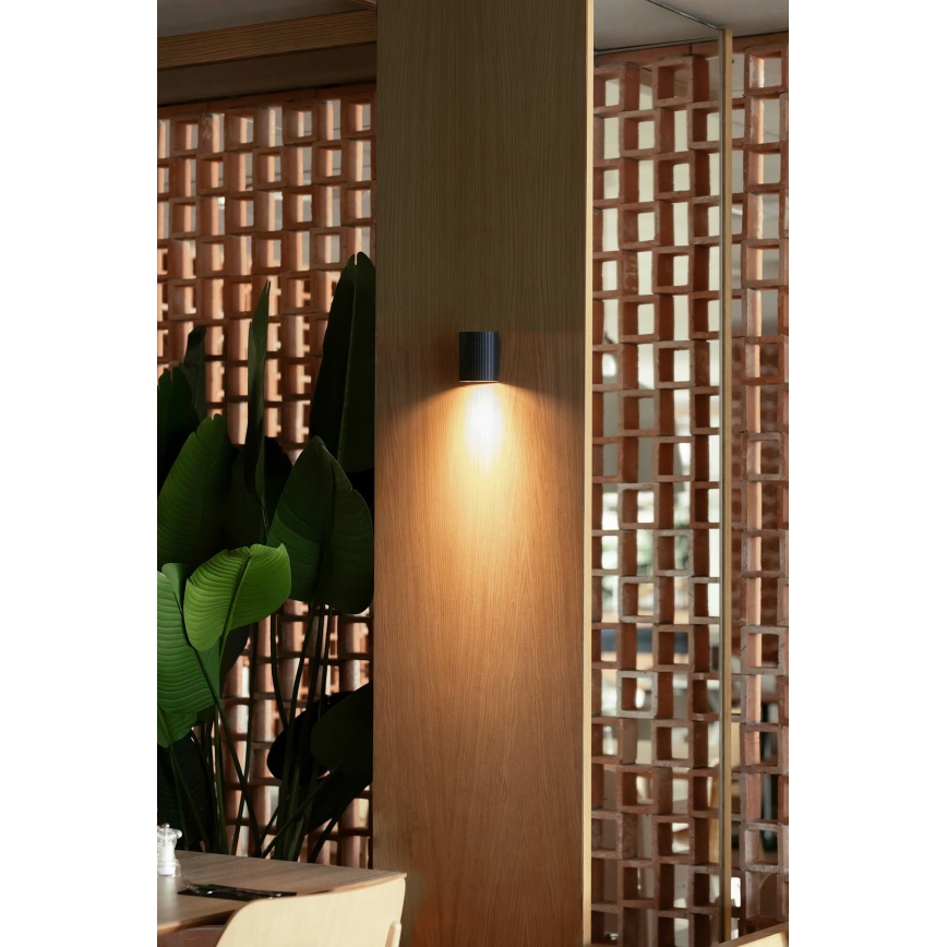 FARO 40523 - Væglampe SOLE 1xGU10/8W/230V sort rund