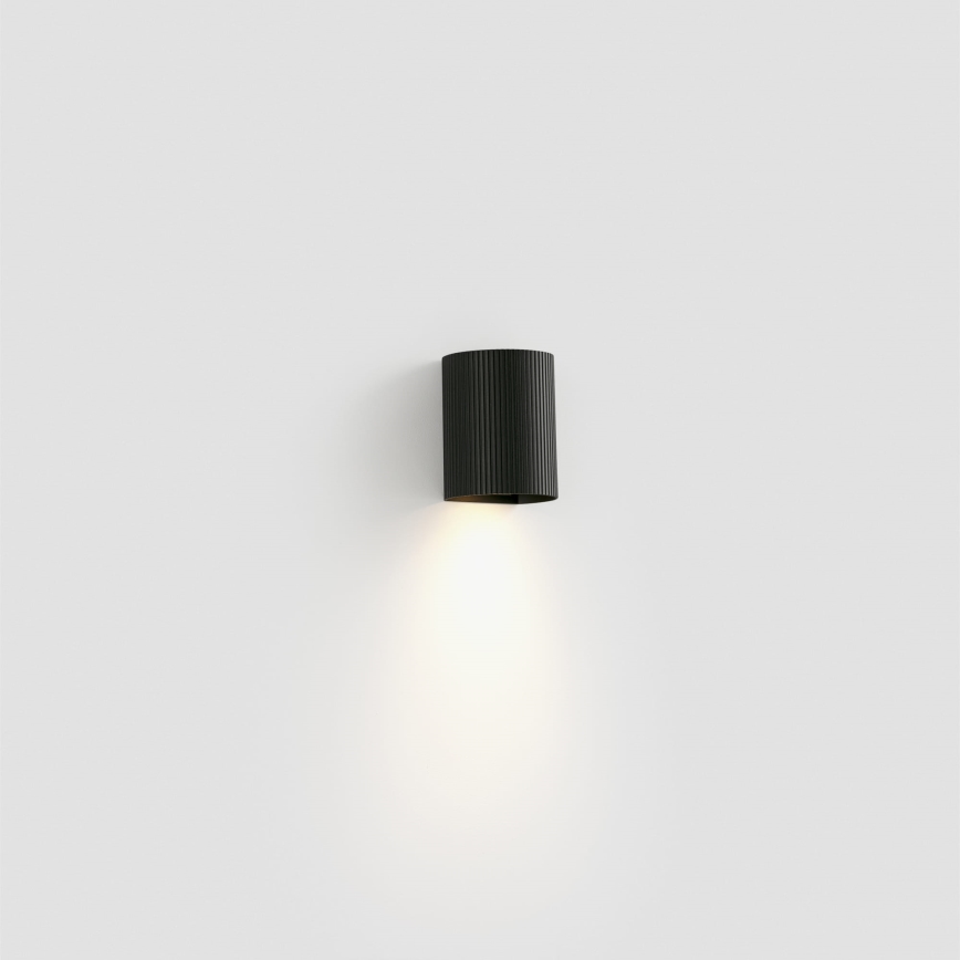 FARO 40527 - Væglampe SOLE 1xGU10/8W/230V sort rillet rund