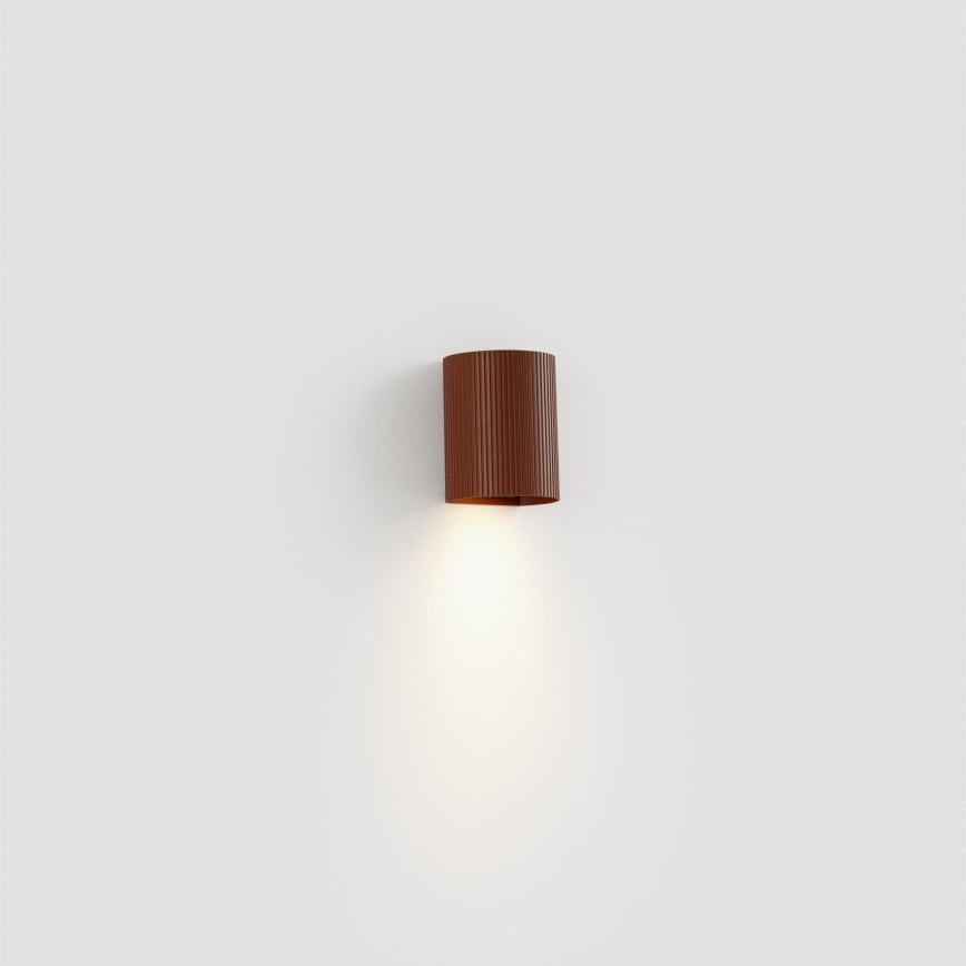 FARO 40529 - Væglampe SOLE 1xGU10/8W/230V mursten rillet rund
