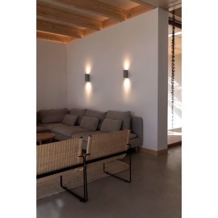 FARO 40540 - Væglampe SOLE 2xGU10/8W/230V grå rund