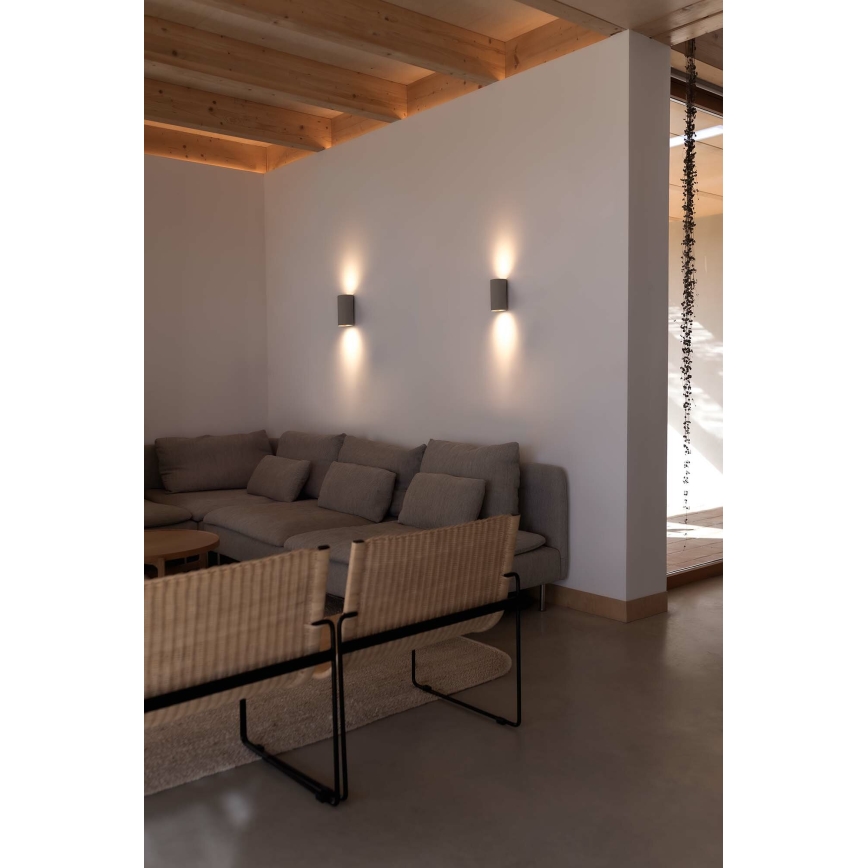 FARO 40540 - Væglampe SOLE 2xGU10/8W/230V grå rund
