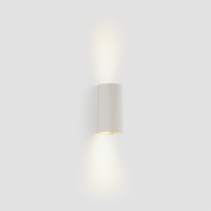 FARO 40542 - Væglampe SOLE 2xGU10/8W/230V hvid rillet rund