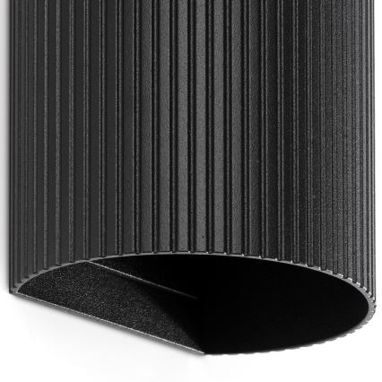 FARO 40543 - Væglampe SOLE 2xGU10/8W/230V sort rillet rund