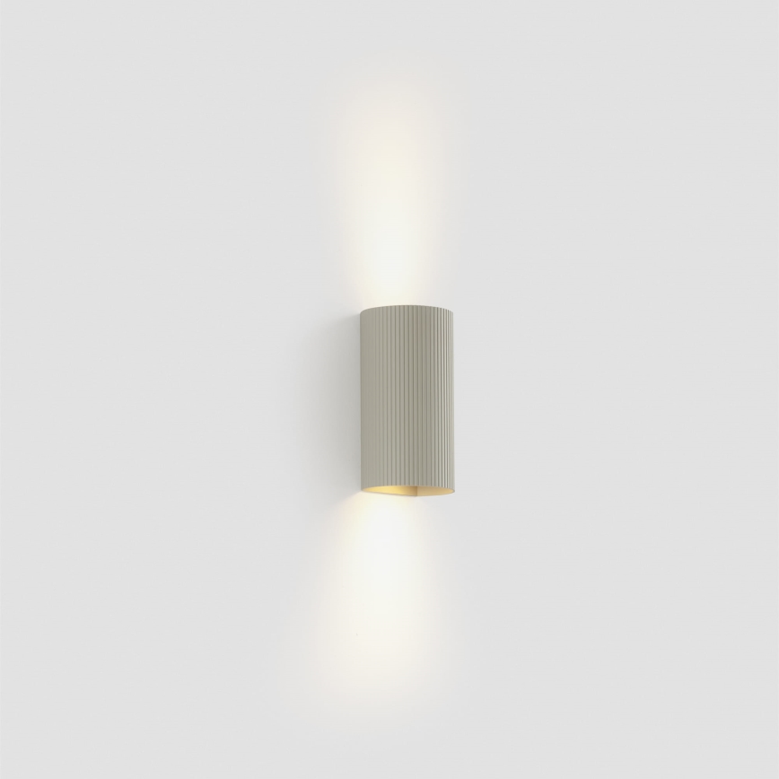 FARO 40544 - Væglampe SOLE 2xGU10/8W/230V grå rillet rund