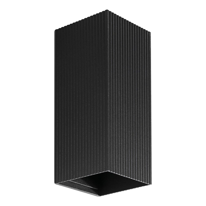 FARO 40566 - Væglampe SOLE 2xGU10/8W/230V sort rillet kantet