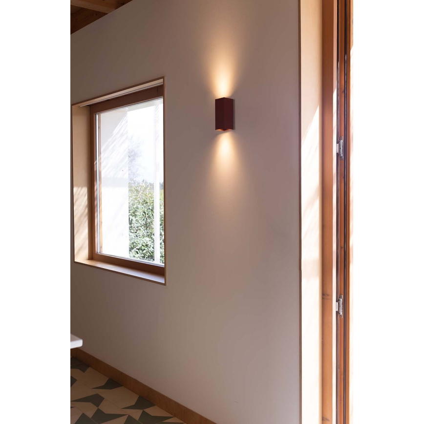 FARO 40568 - Væglampe SOLE 2xGU10/8W/230V mursten rillet kantet