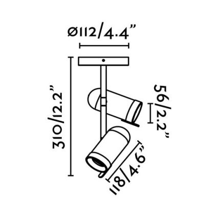 Faro 43534 - Spotlight ORLEANS 2xGU10/8W/230V sølv/sort