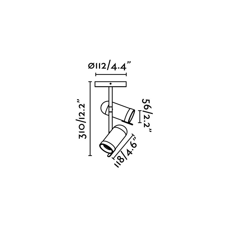 Faro 43534 - Spotlight ORLEANS 2xGU10/8W/230V sølv/sort