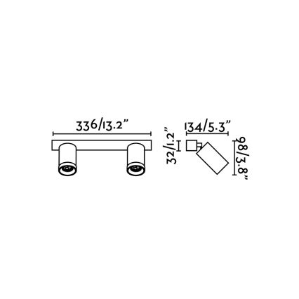 FARO 43742 - Vægspot STAN 2xGU10/8W/230V hvid