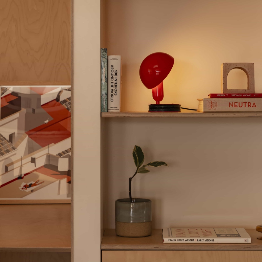 FARO 56103 - Bordlampe med klemme 2-i-1 BELA 1xE27/15W/230V rød