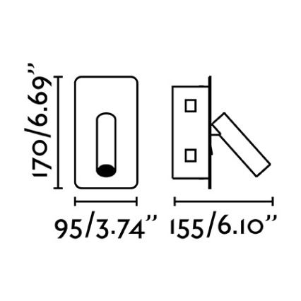 FARO 62114 - LED vægspot SUAU LED/3W/230V gylden