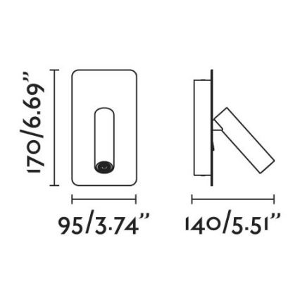 FARO 62116 - LED vægspot SUAU LED/3W/230V USB sort