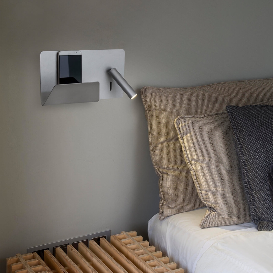 FARO 62124 - LED vægspot SUAU LED/3W/230V USB hvid