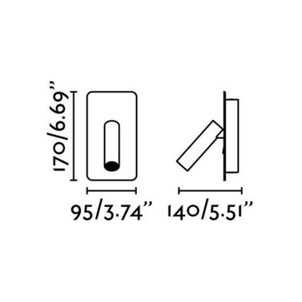 FARO 62128 - LED vægspotlys SUAU LED/3W/230V