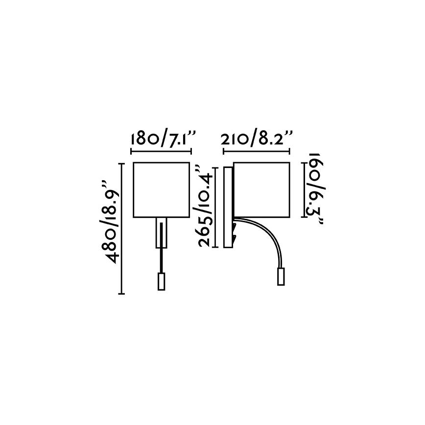 Faro 64323 - LED væglampe TIRA 1xE27/15W + LED/3W/230V