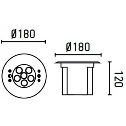 FARO 70456 - Udendørs LED indbygningslampe med RGB-farver EDEL LED/18W/24V IP68