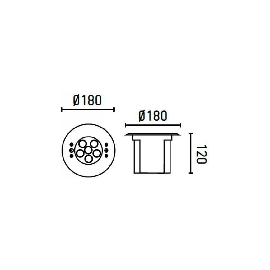FARO 70456 - Udendørs LED indbygningslampe med RGB-farver EDEL LED/18W/24V IP68