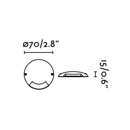 FARO 70546 - Udendørs LED indbygningslampe KEENAN-2 LED/0,5W/12V IP67