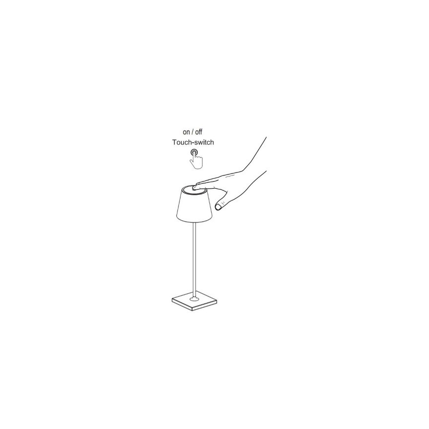 FARO 70776 - LED Udendørs LED bordlampe m. touch-funktion TOC LED/2,2W/230V IP54