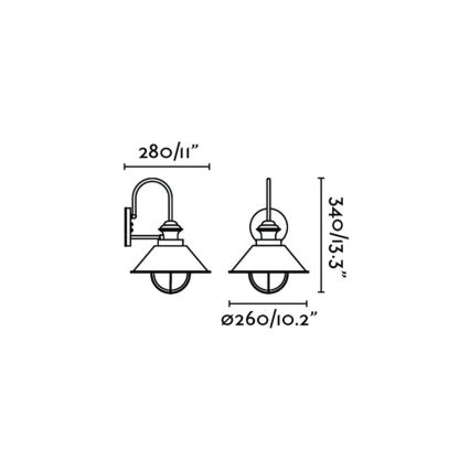 FARO 71128 - Udendørs væglys NAUTICA 1xE27/11W/230V