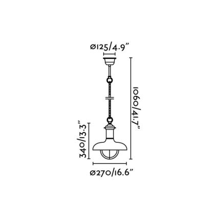 FARO 71142 - Udendørs pendel lys ESTORIL 1xE27/60W/230V