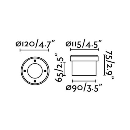 FARO 71495 - LED Udendørs indkørselbelysning LIO 1xGX53/6W/230V IK08 IP67