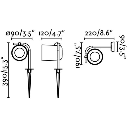 FARO 71546 - Udendørs væglys FLOW 1xGU10/8W/230V IP65