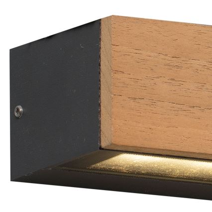 FARO 71898 - LED udendørs væglampe LAKO LED/8W/230V IP65 sort/træ
