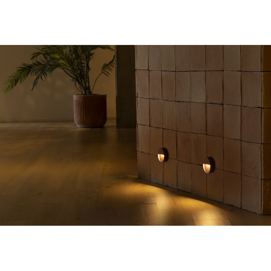 FARO 71962 - LED trappearmatur DUNE LED/3W/230V 2200/2700/3200/4000K IP65 brun rund